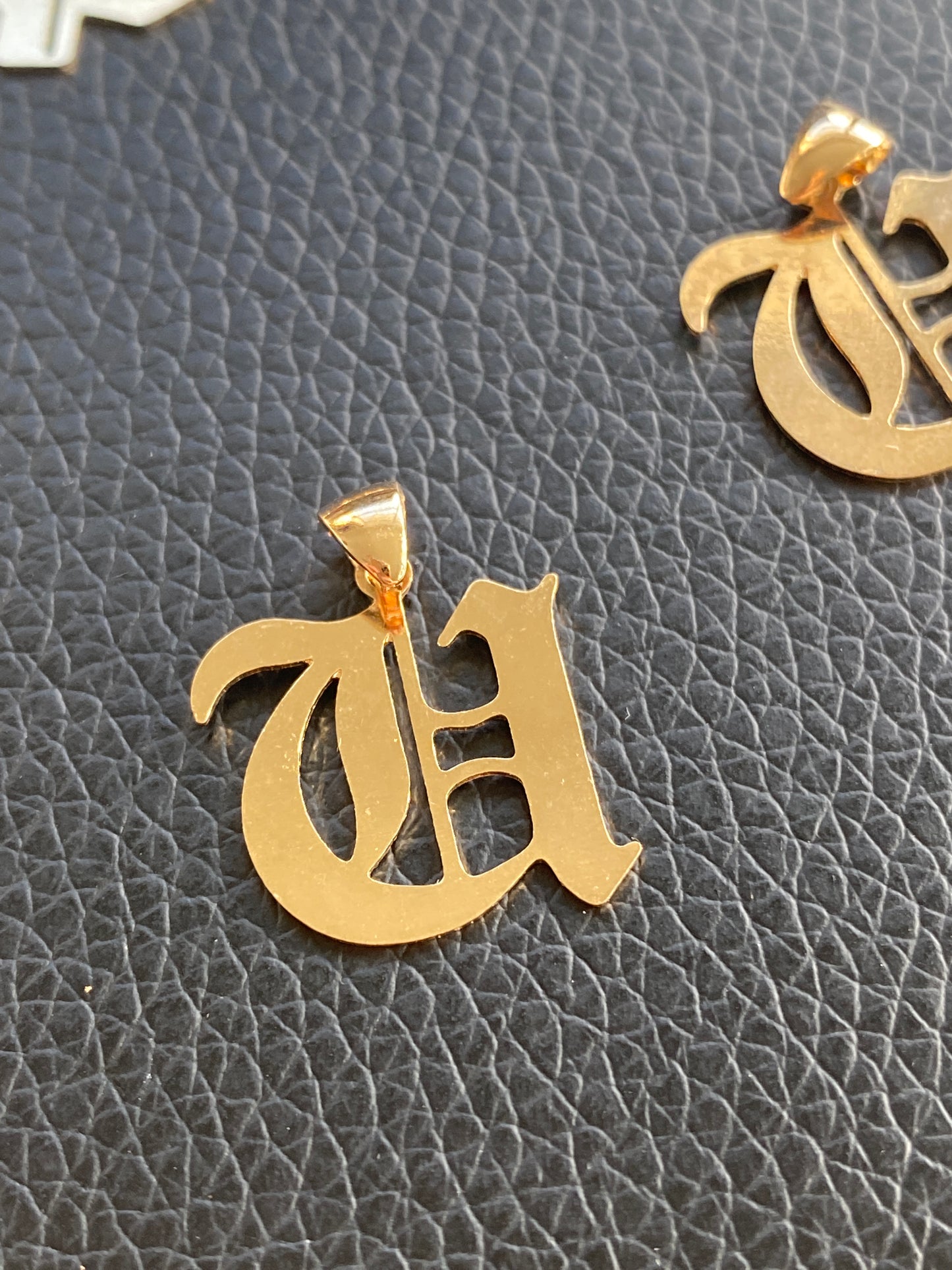 Old English Initials Necklace