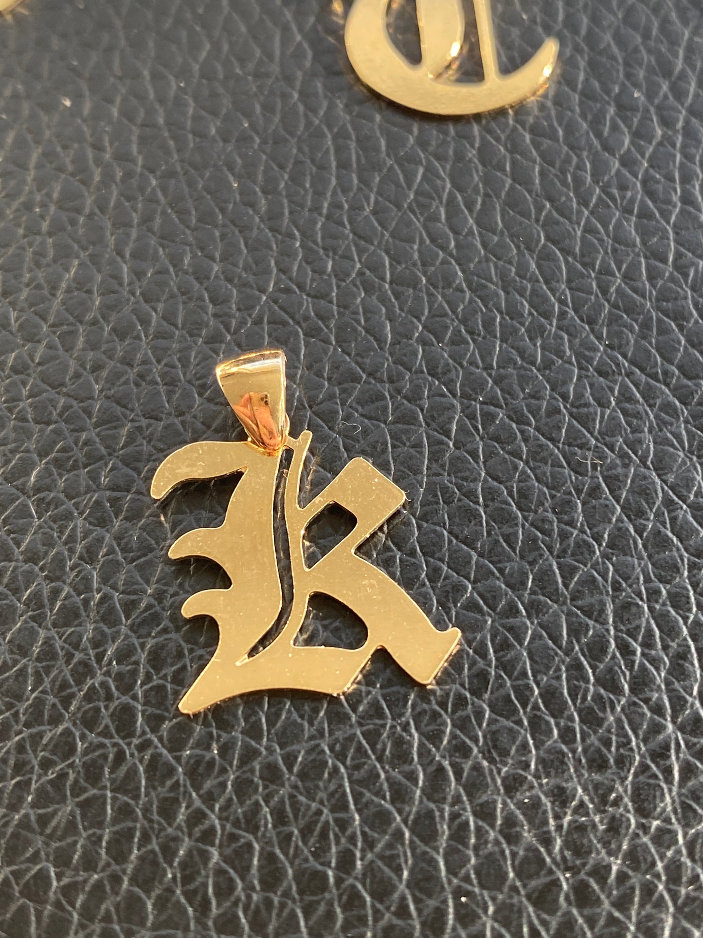 Old English Initials Necklace