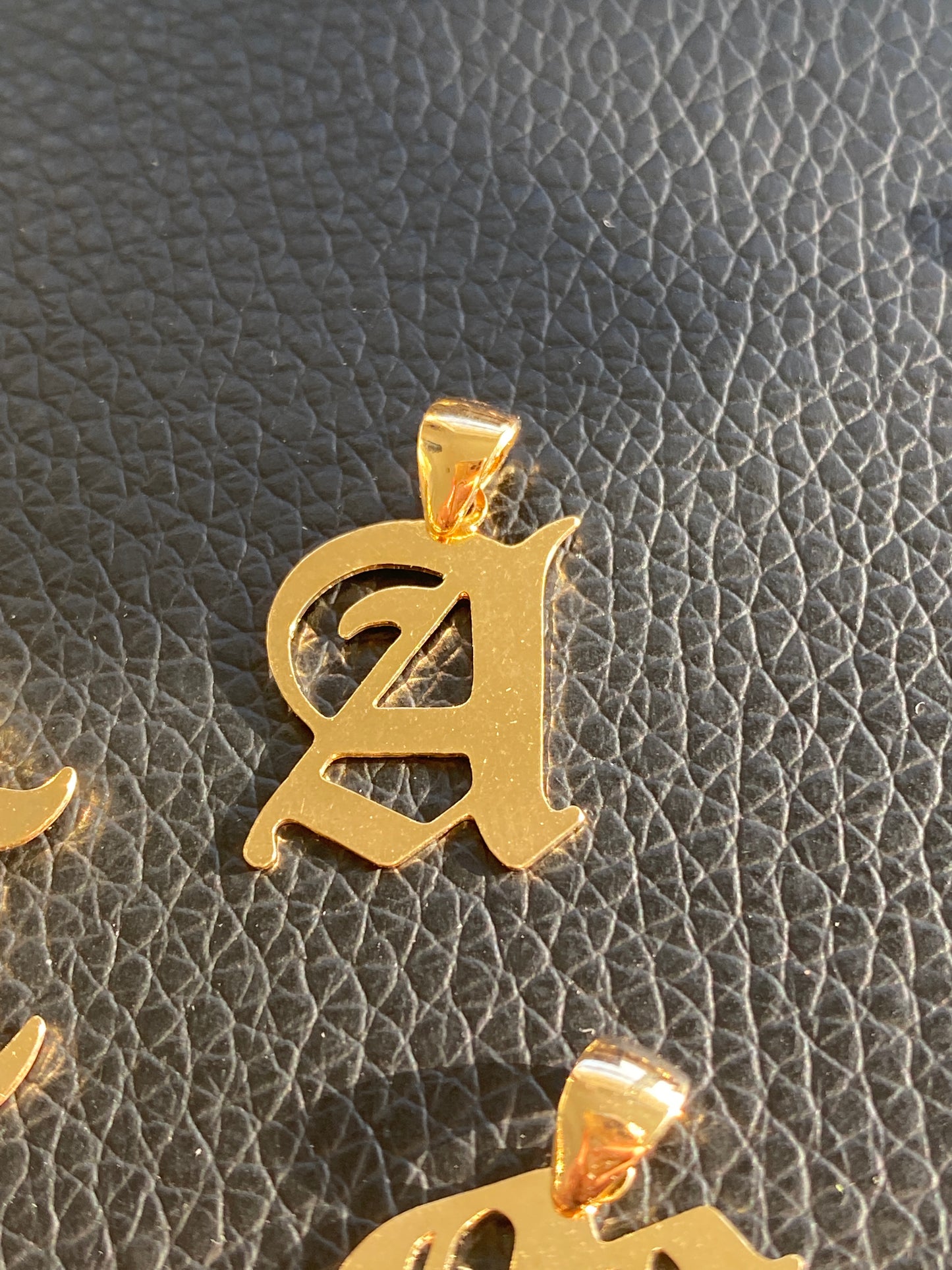 Old English Initials Necklace