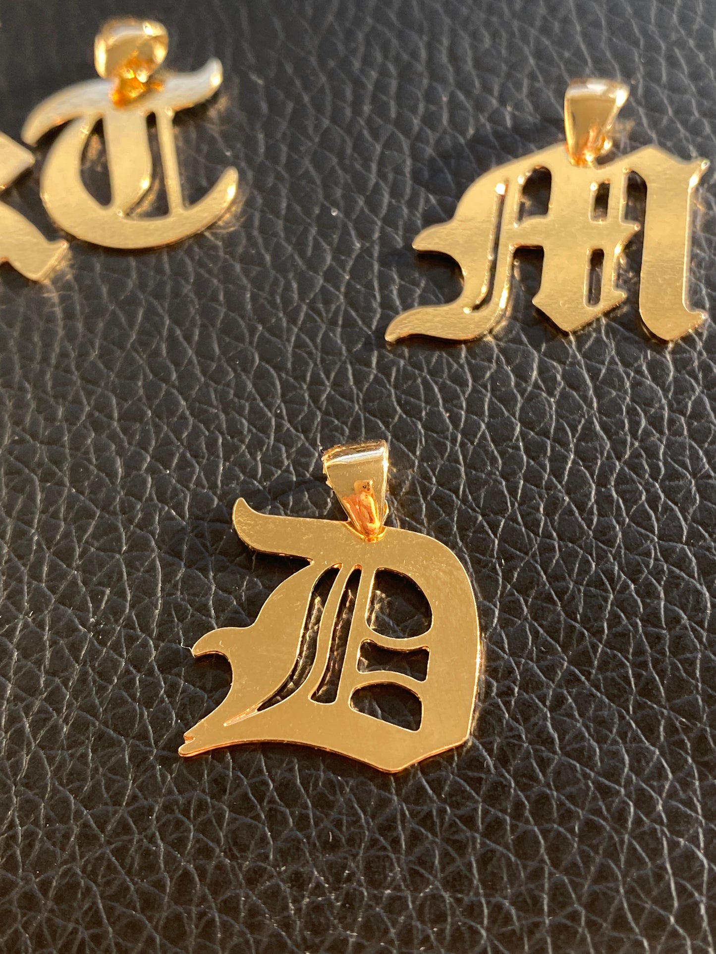Old English Initials Necklace