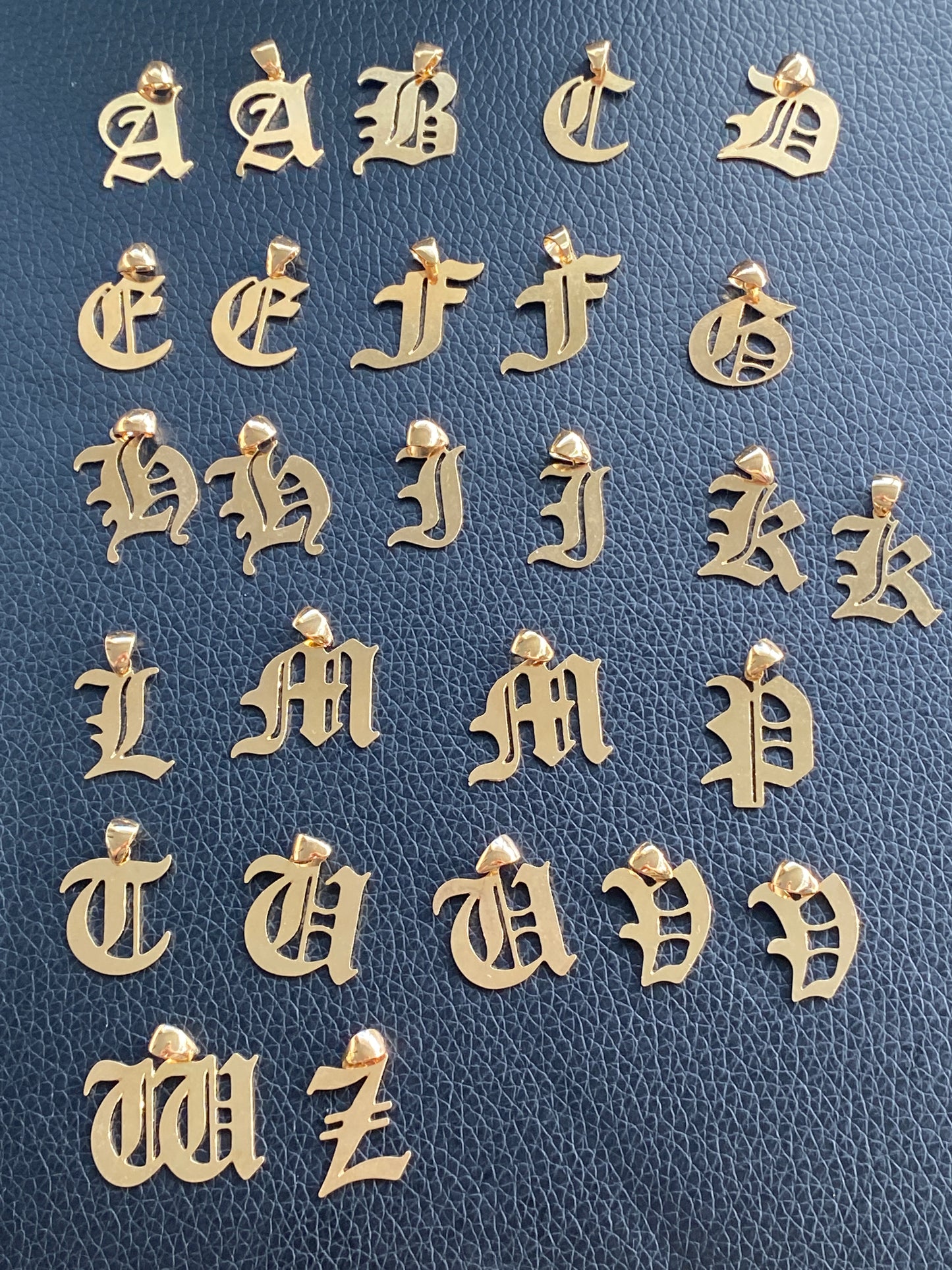 Old English Initials Necklace
