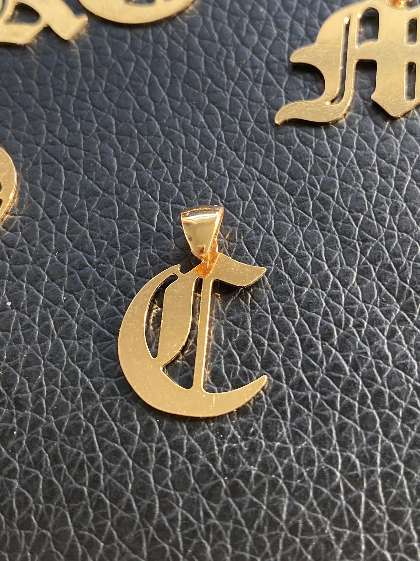 Old English Initials Necklace