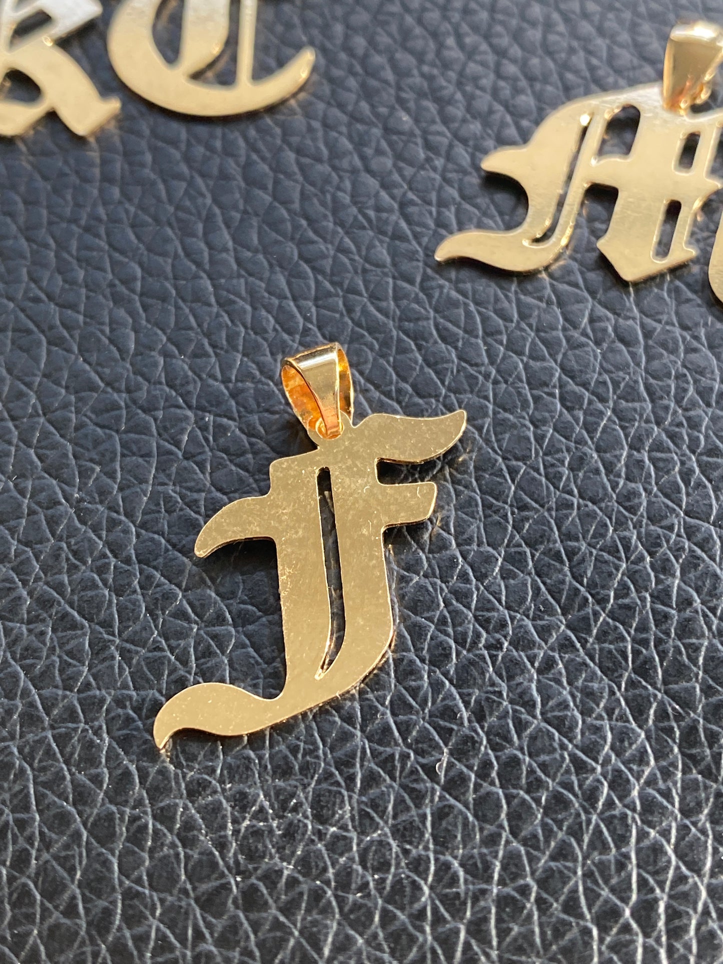 Old English Initials Necklace